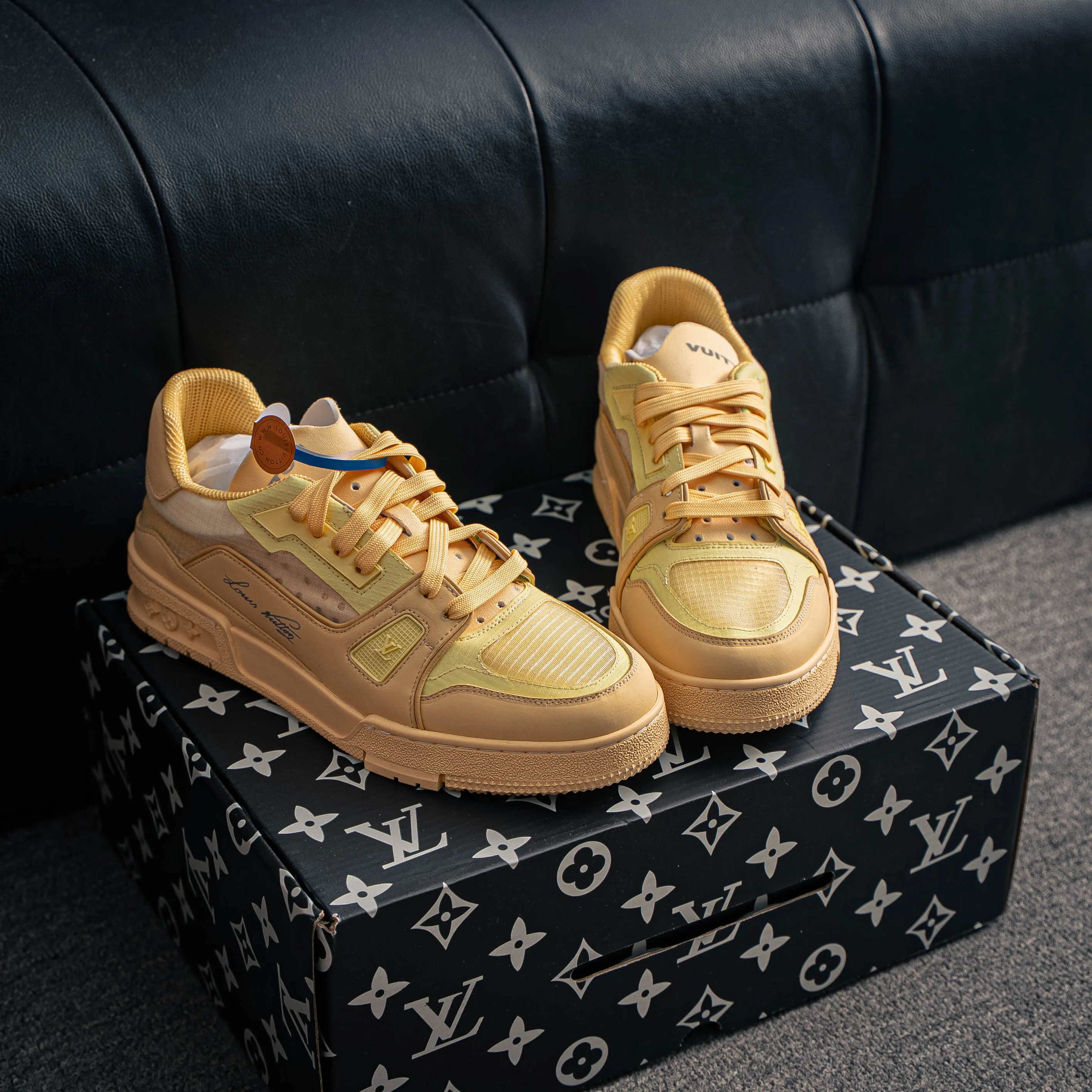 【YS 】 Premium LOUIS VUITTON Tilted Series｜2026 Breathable Series LV Tilted Low Sneakers Series Low-Top Retro Skate Shoes Men Shoes｜